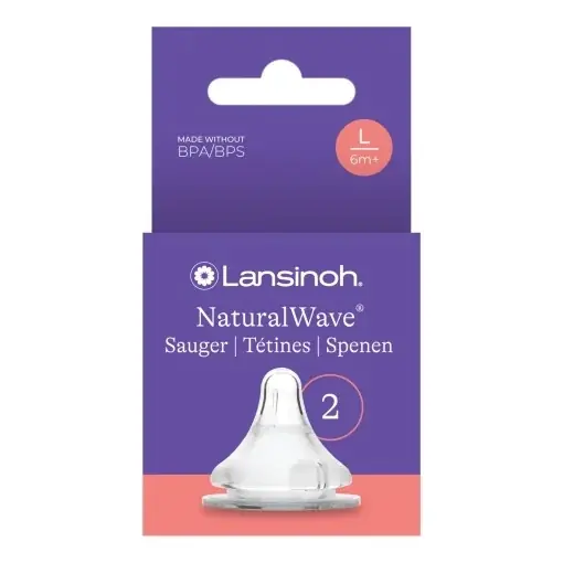 Tetina Lansinoh NaturalWave Gr L 100 silicon flux rapid set 2 buc Ofertă