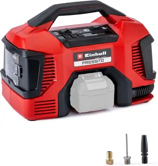 Compresor hibrid Einhell Pressito, 18V, 11 bar, set 3 adaptoare incluse Chilipir