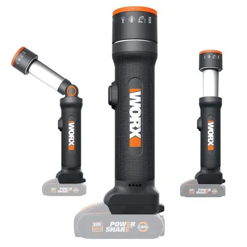 Lampa multifunctionala WORX WX027.9, LED, 4-in-1, 20V, luminozitate reglabila, negru Vezi acum