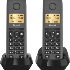 Telefoane fara fir Gigaset PURE 120 Duo - Display iluminat, Anrufschutz, Negru Popular