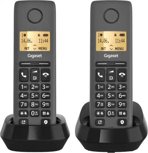 Telefoane fara fir Gigaset PURE 120 Duo - Display iluminat, Anrufschutz, Negru Popular