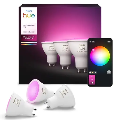 Spoturi LED Philips Hue GU10, 3 bucati, 400 lm, dimabile, 16 milioane de culori Nu rata