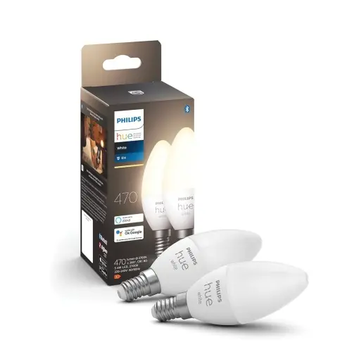 Super ofertă Lampa LED E14 Philips Hue, 2 buc, 470 lm, dimabila, lumina calda