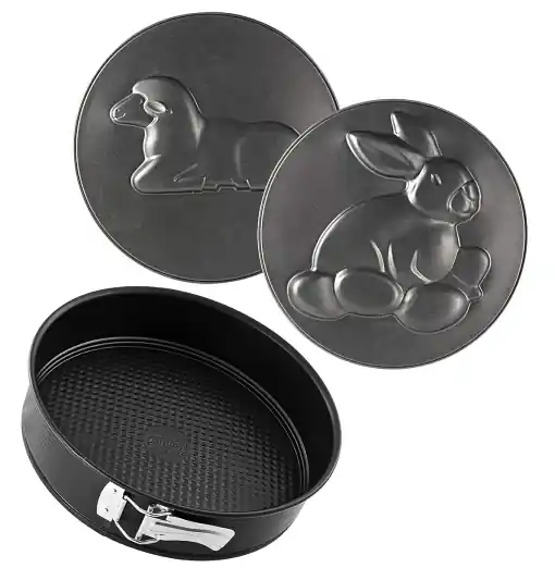 Preț mic Tava de copt Zenker 26 cm cu 2 funduri decorative, neagra, antiaderenta