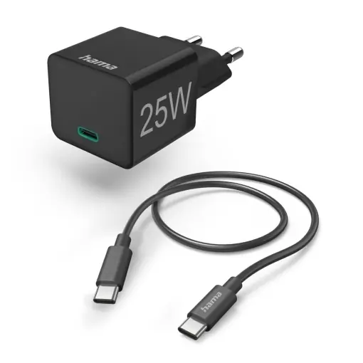 Mai ieftin Incarcator rapid Hama, 25W, USB-C, negru, cu cablu de 1,5m