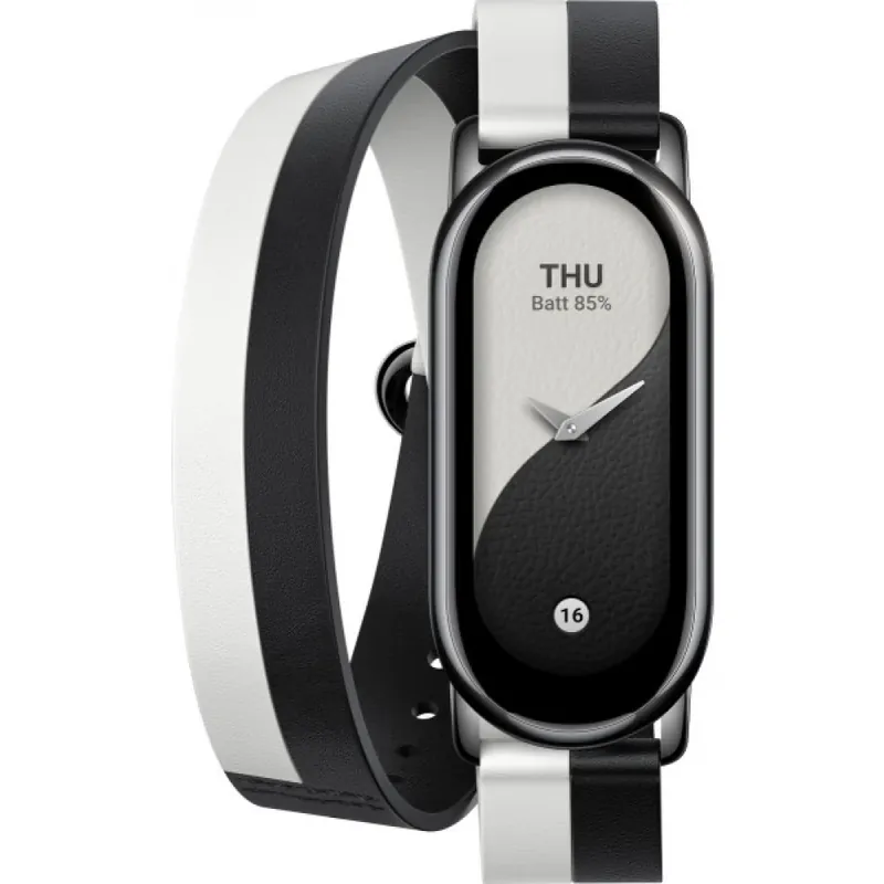 Transport gratuit XIAOMI Smart Band 8 De două ori tekeredő curea negru-alb