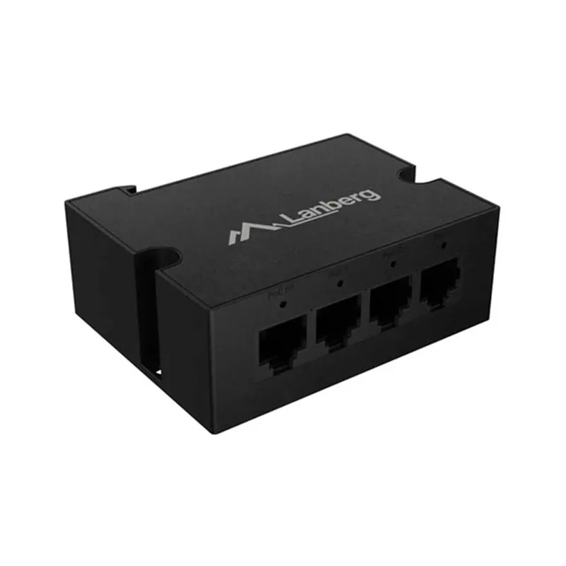 LANBERG DIN pe șină montabil PoE extender 1xPoE In 3xPoE Out 100Mb 30W DIN-FE4-AT-30W Popular