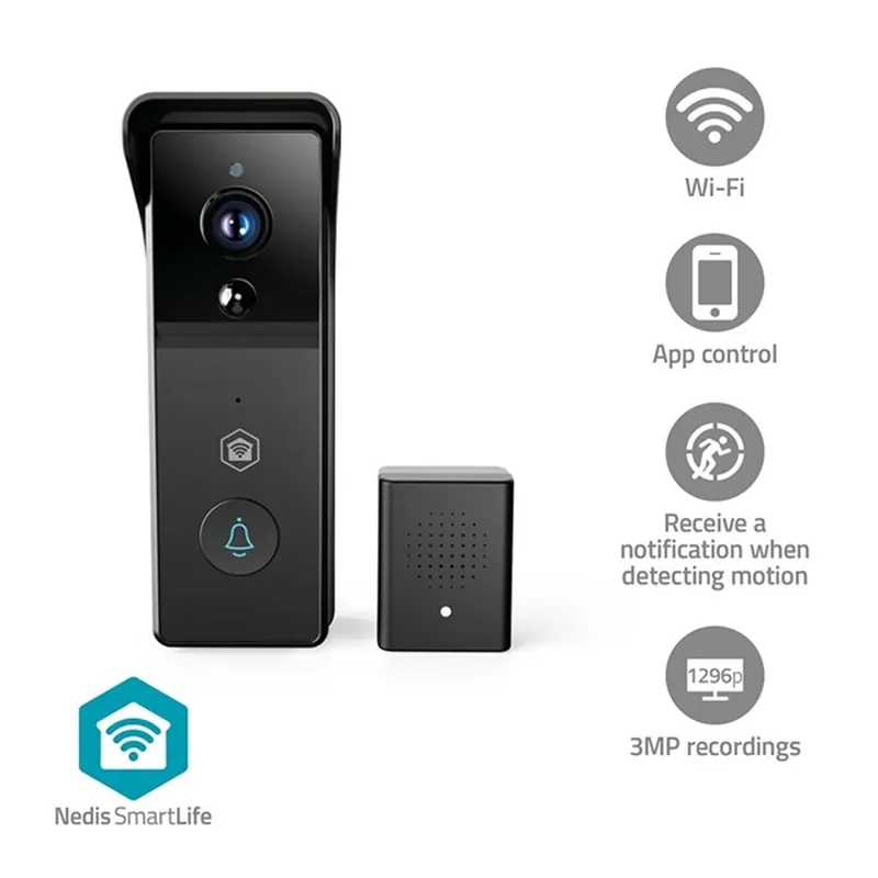 NEDIS SmartLife Video interfon WIFICDP21BK Plată sigură