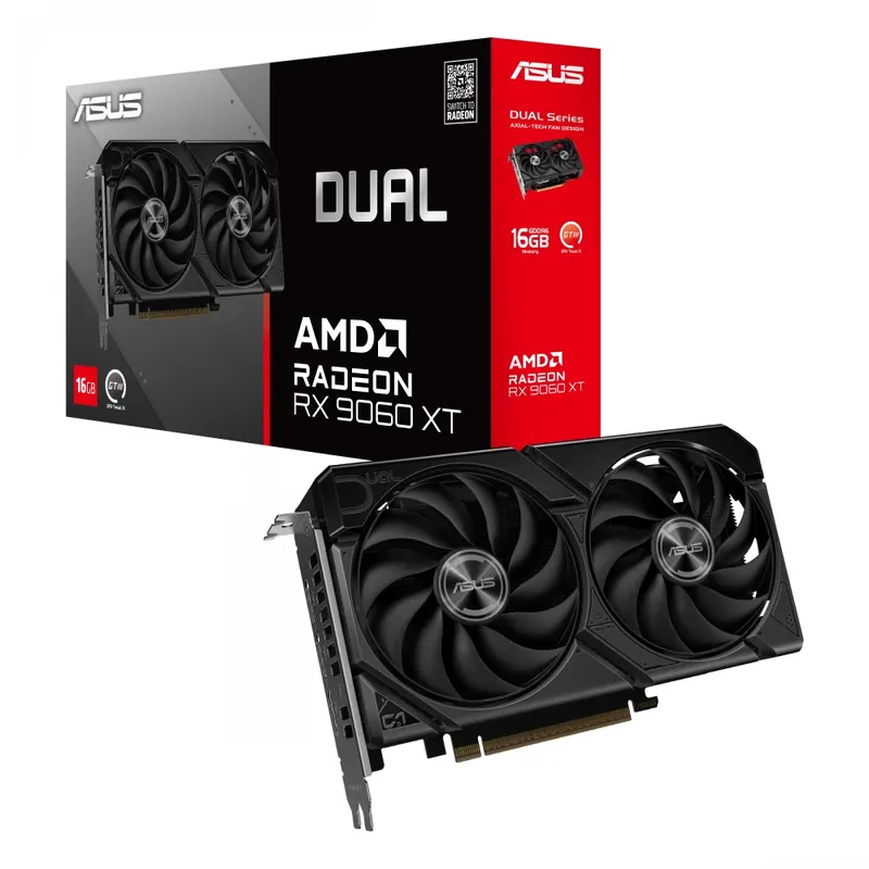 ASUS DUAL-RX9060XT-16G Dual Radeon RX 9060 XT 16GB GDDR6 PCIE + ASUS ROG Harpe Ace Aim Lab Edition Disponibil imediat