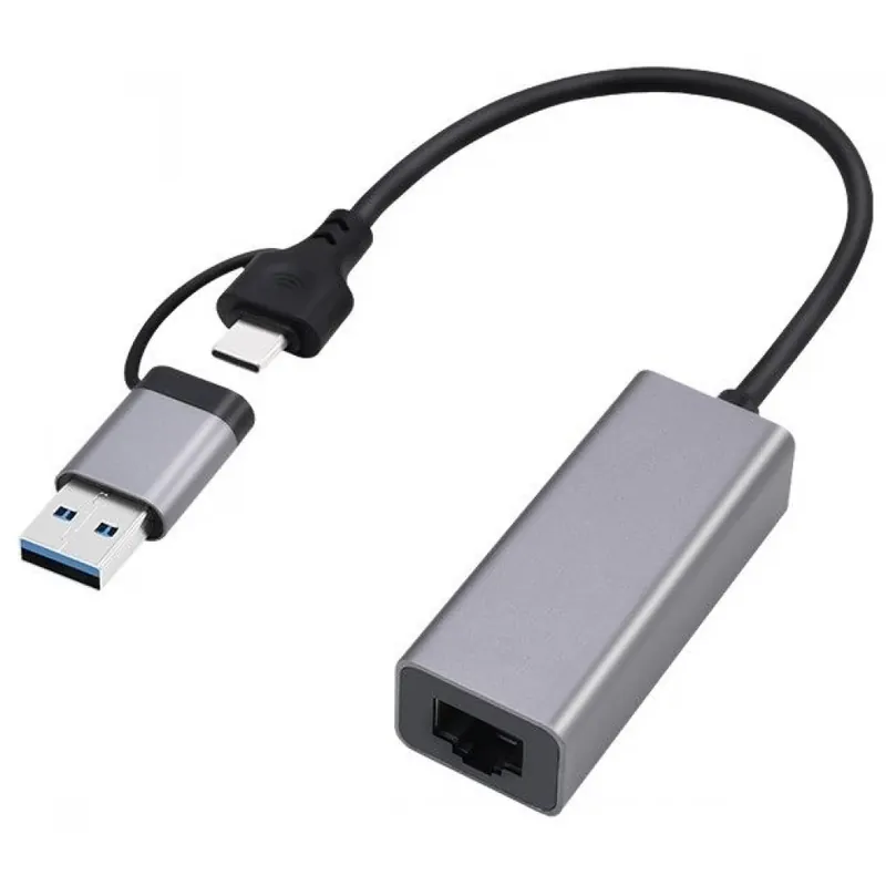 GEMBIRD A-USB3AC-LAN-01 USB-A-C 3.1 UTP Convertor 1Gbps gri Calitate înaltă