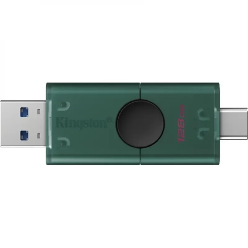 Preț promoțional KINGSTON 128GB DataTraveler Duo G2 USB-A + USB-C 3.2 Gen 1 Negru-Verde