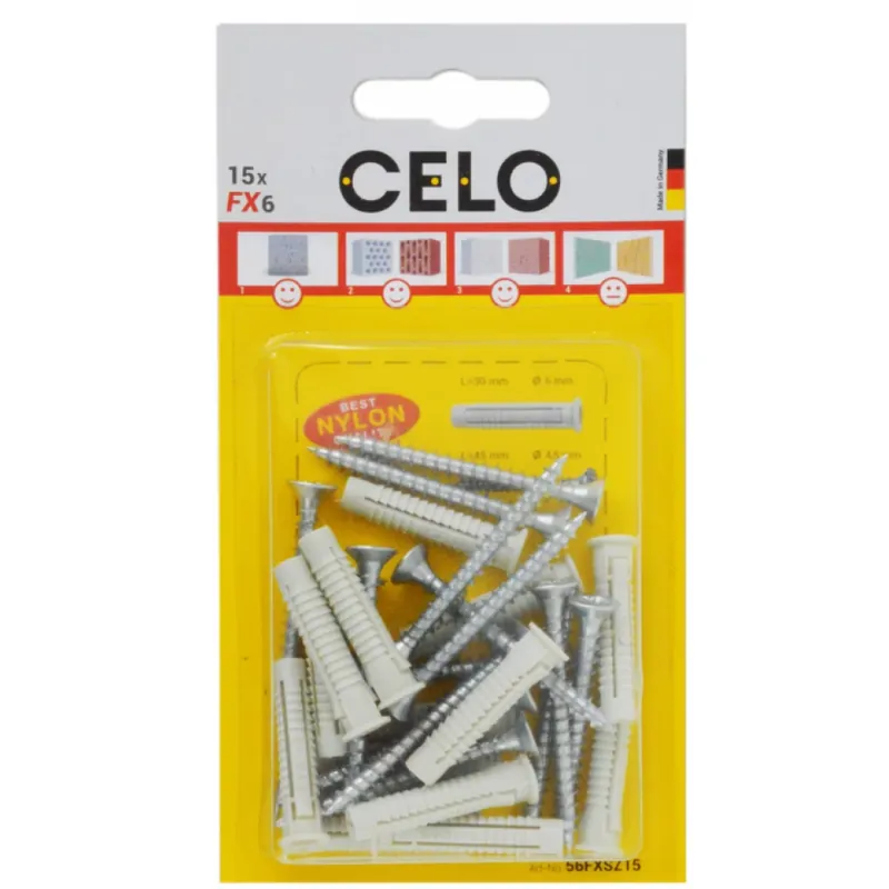 Ofertă de sezon CELO FX 8 universal nylon dűbel + 5x60 unghii cu șurub - 10buc / blister