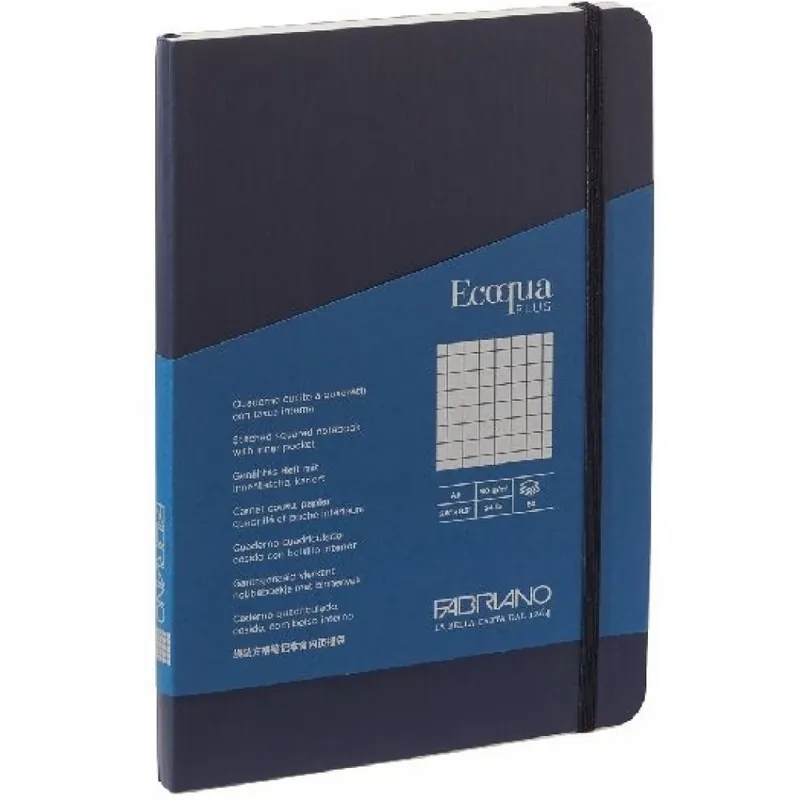 Reducere specială FABRIANO Ecoqua Plus A5 80 plat cu pătrăţele caiet albastru închis