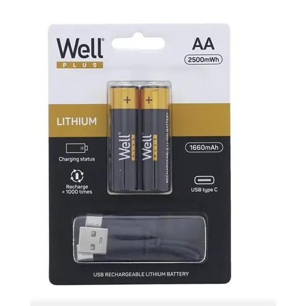 WELL Lithium creion akku (AA) 1660mAh 2buc Nu rata
