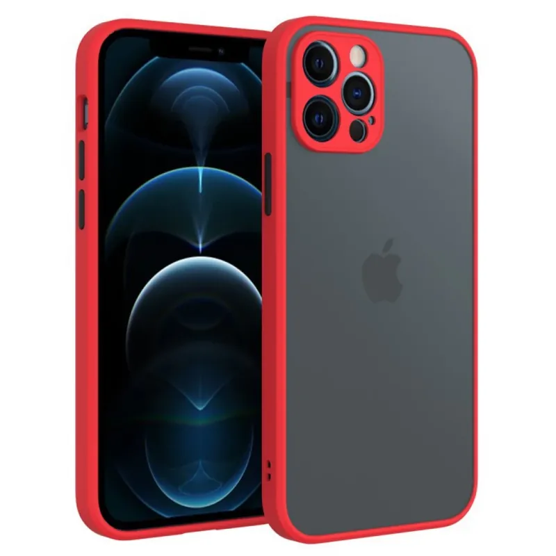 Expediere rapidă CELLECT Plastic matt toc iPhone 13 roșu-negru
