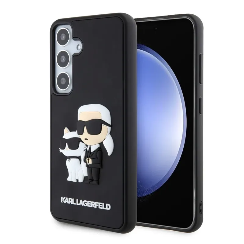 Ofertă de sezon KARL LAGERFELD 3D Rubber backplate Samsung Galaxy S24 Karl and Choupette negru