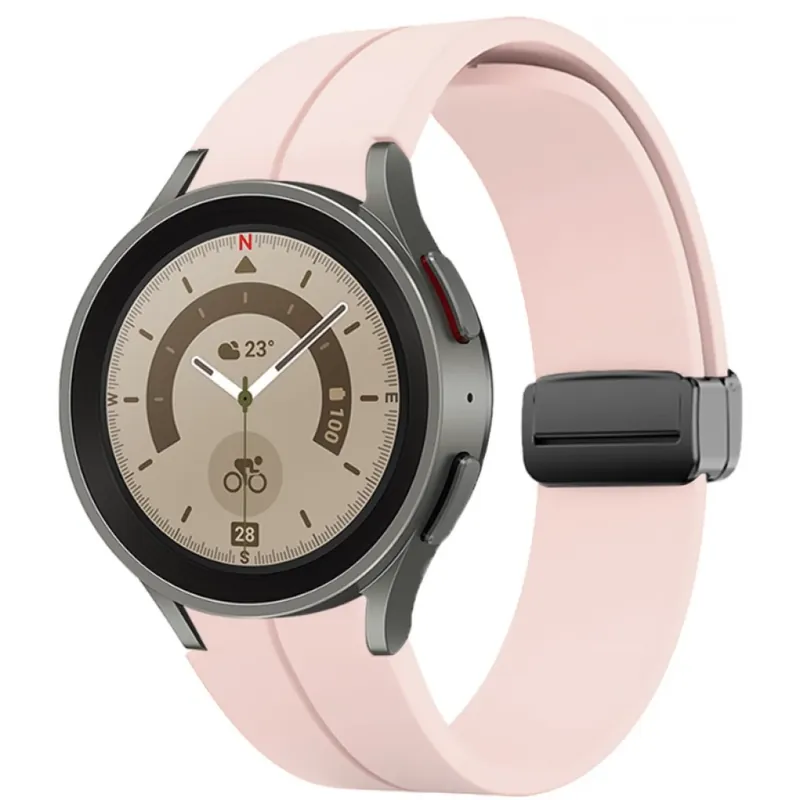Comandă acum CELLECT Samsung Watch 4/5 magnetic silicon curea de ceas 20mm roz