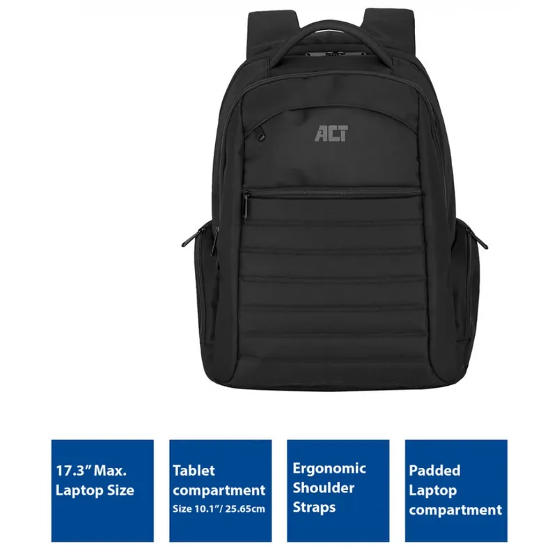ACT CONNECTIVITY AC8535 Urban Notebook Rucsac 17.3" negru Preț promoțional
