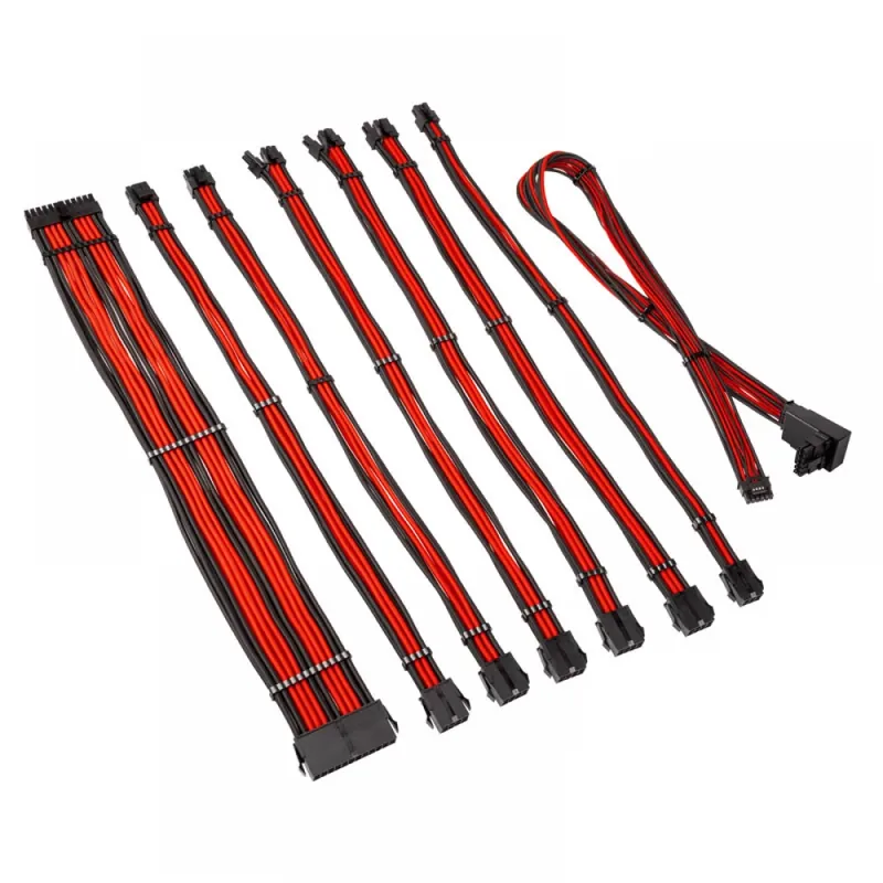 KOLINK Core Pro împletite kábelhosszabbító kit 12V-2x6 Type 2 negru-roșu Chilipir