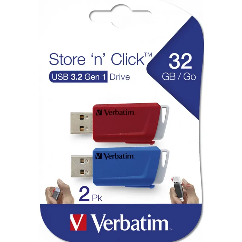 VERBATIM Store n Click 32GB USB 3.0 Rosu si albastru Preț promoțional