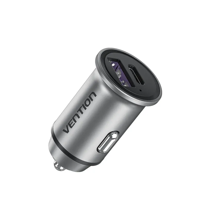 Discount VENTION Mașină încărcător 1xUSB 1xUSB-C 30W gri