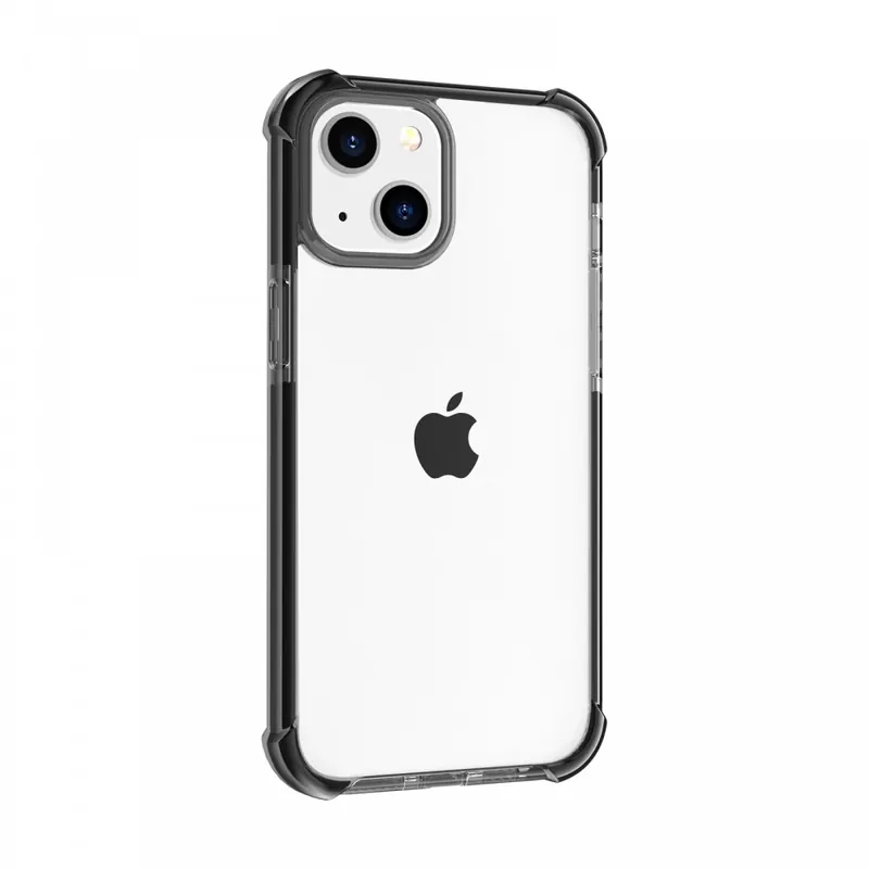 CELLECT Rezistent la șocuri silicon toc iPhone 15 Plus transparent-negru Plată sigură