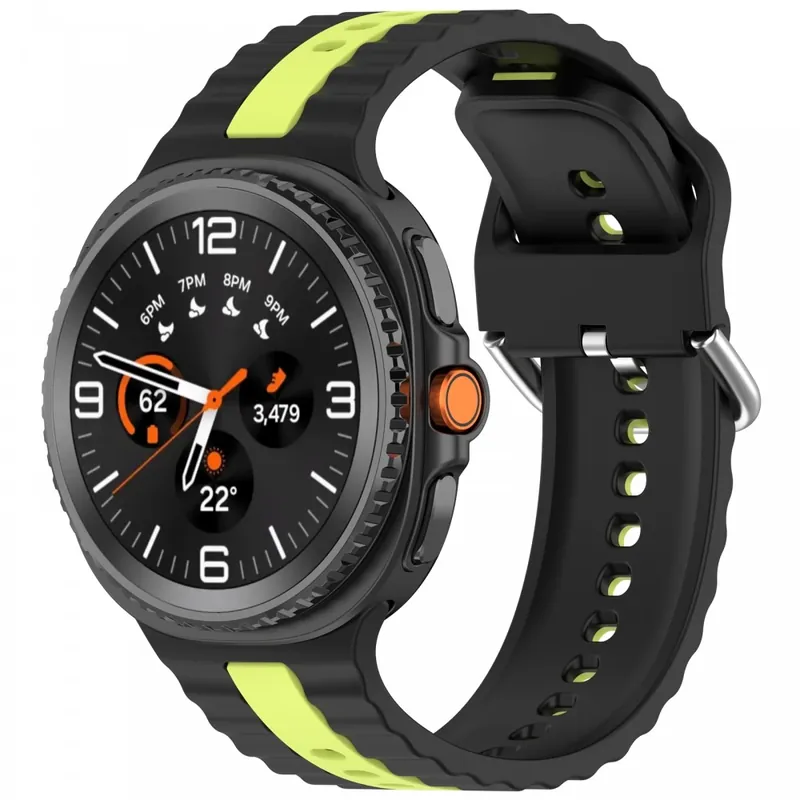 CELLECT Samsung Galaxy Watch 8/Classic negru curea de ceas galben cu dungi 22mm Cel mai vândut