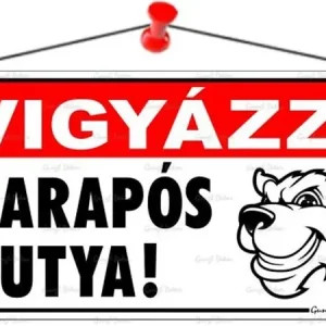 Chilipir Információs tablet Vigyázz! pungaș câine 22.5x12.5 cm