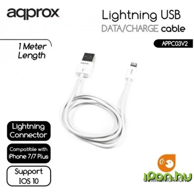 APPROX USB Lightning Încărcător/cablu date Alb 1m APPC03V2 Lichidare de stoc