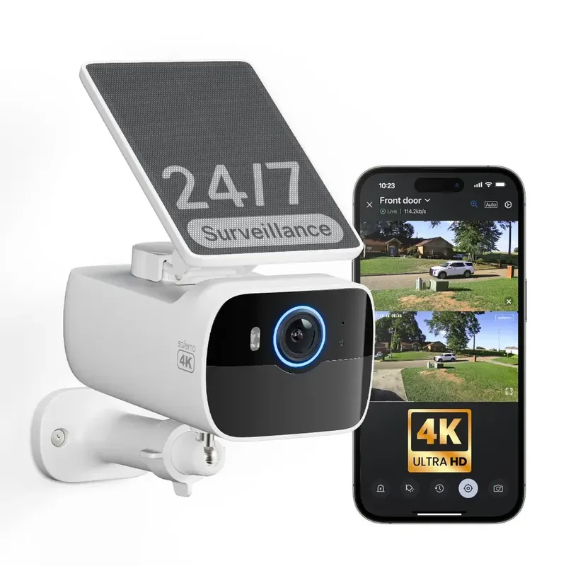 Disponibil imediat SAFEMO IP wifi cameră tub 4K 8MP IP65 mikrofon 13200mAh SolarP 1.7W SC1