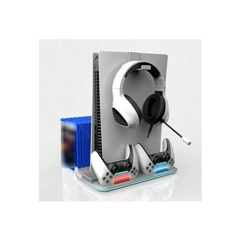 Livrare rapidă BLACKBIRD PS5 consolă cooler ventilator stație de încărcare játéktartó alb RGB BHDZ504
