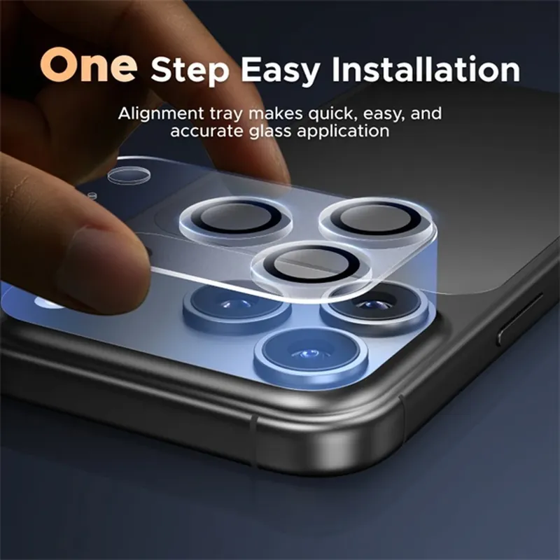 Reducere de preț BLACKBIRD Protector pentru cameră folie de sticlă 9H negru cu cadru Perie iPhone 17PRO/17PROMAX BH1764