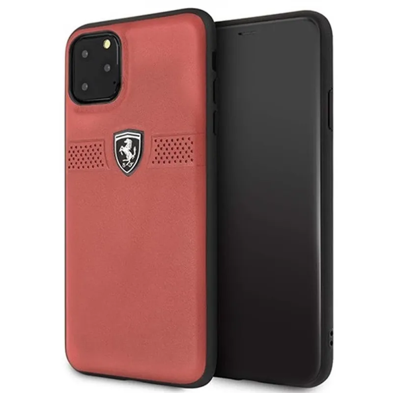 CG MOBILE Piele spate toc În relief lukacsos bandă Ferrari Off Track Cu sigla iPhone 11 Pro Max roșu Preferatul clienților