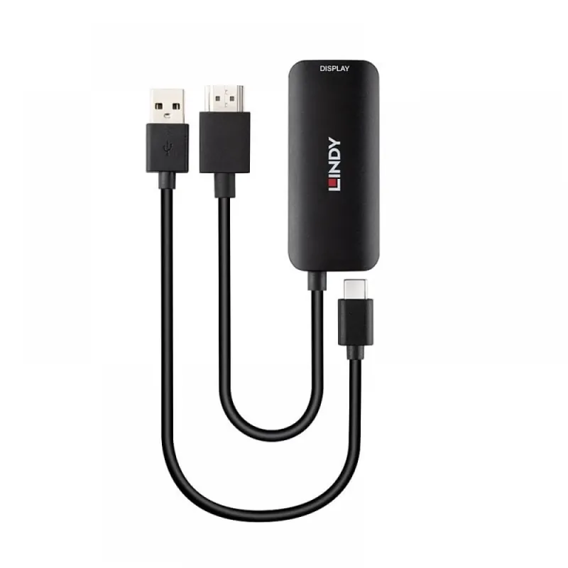 Ultima șansă LINDY HDMI USB 2.0 Type C Convertor Negru 20cm 43423