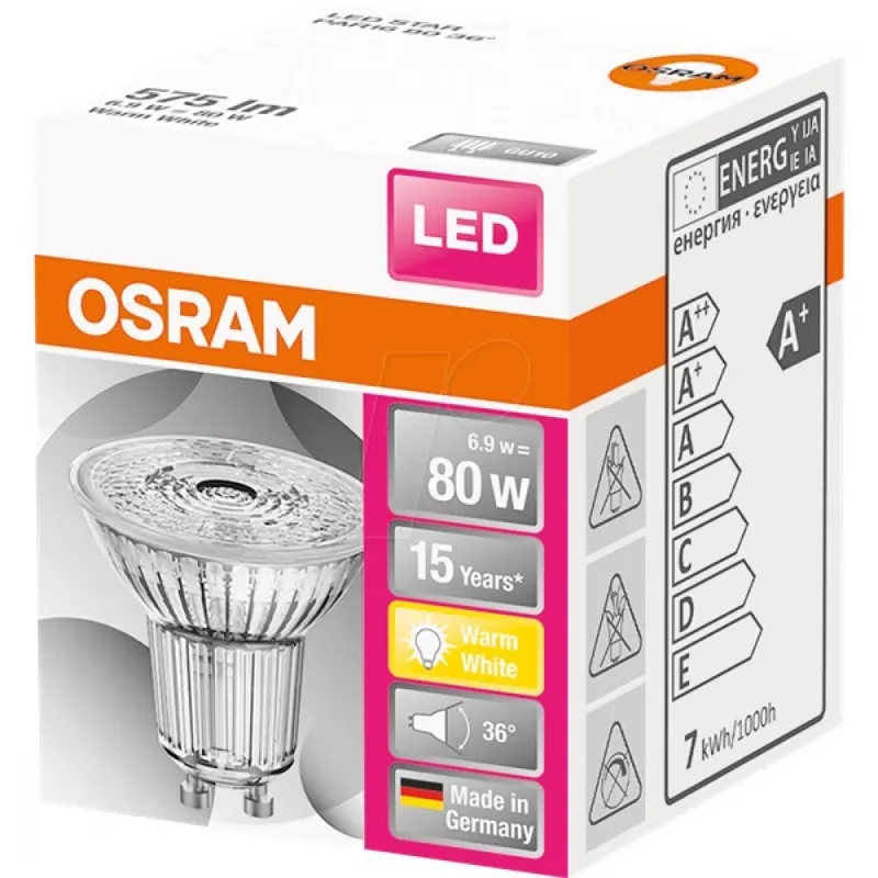 OSRAM 6.9 W 575lm 2700k GU10 Retur ușor