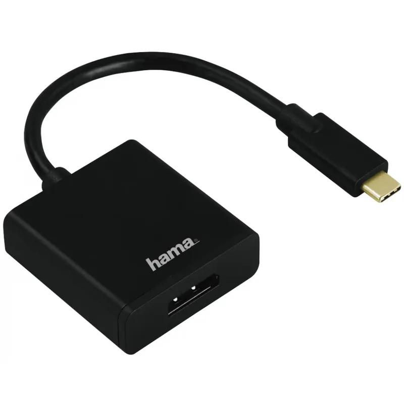 Promoție HAMA USB 3.0 Type C DisplayPort 1.2/1.2a Convertor Negru 10cm 135725