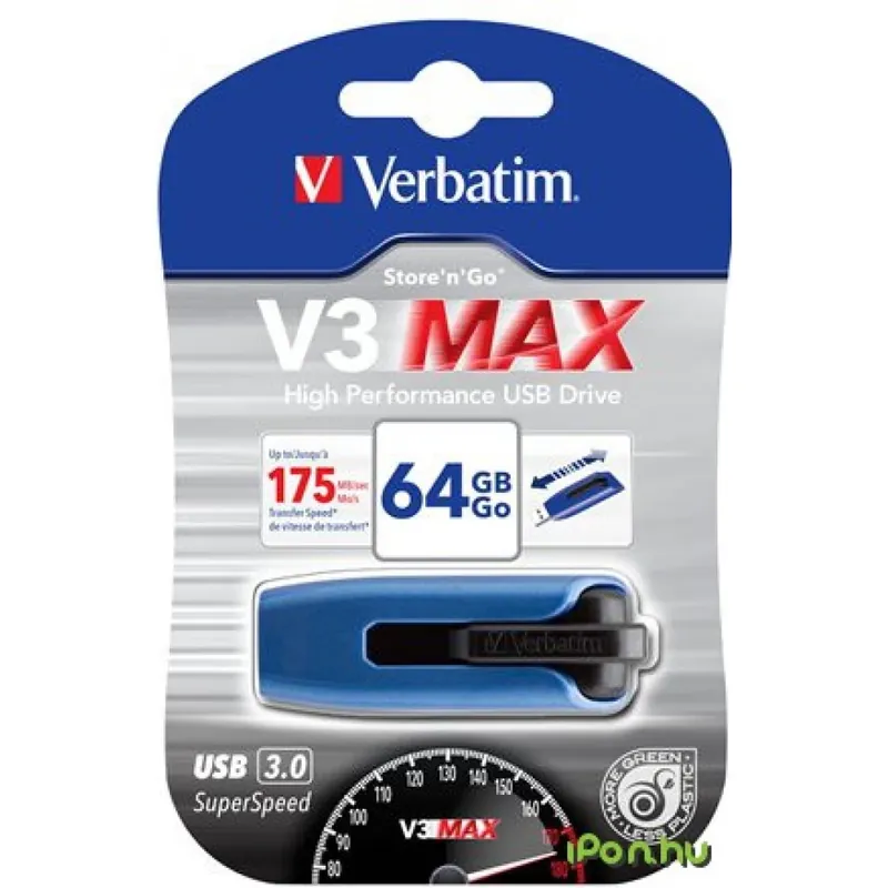 VERBATIM V3 MAX 64GB USB 3.0 Albastru Comandă acum