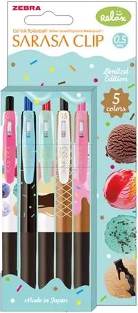 ZEBRA Sarasa Clip Ice Cream Gel stilou 0.33 mm apasa butonul 5 culoare Promoție